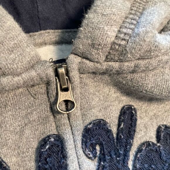 OshKosh B’gosh grey hoodie sweatshirt front zip kangaroo pockets lined hood unis - Picture 5 of 11